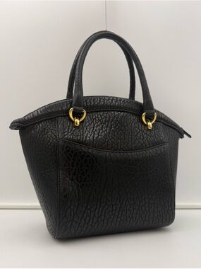 🦭La luce JRA Exotic Genuine Sealskin Zip Bag in Black • Made in JAPAN